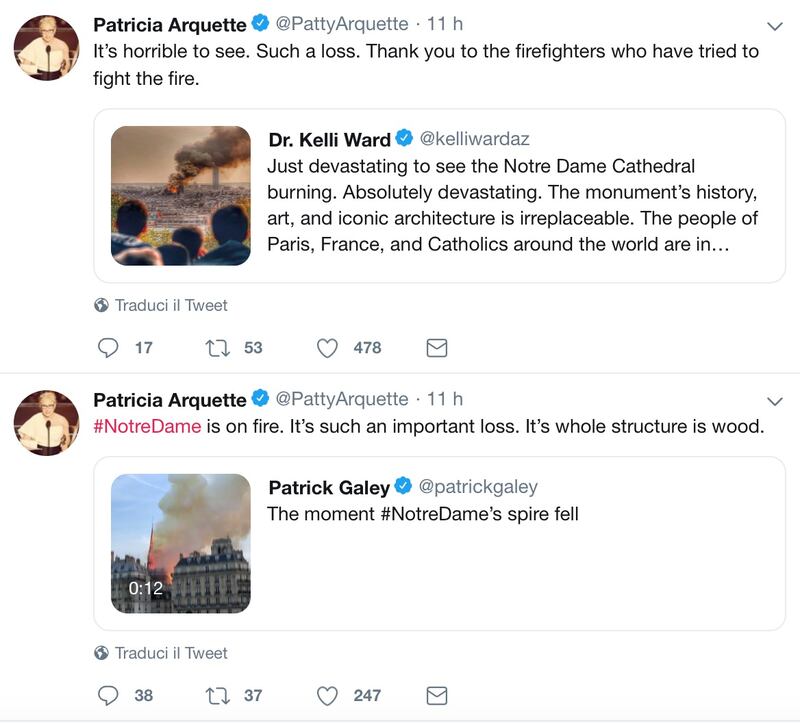 Notre Dame brucia, le reazioni vip: foto 5