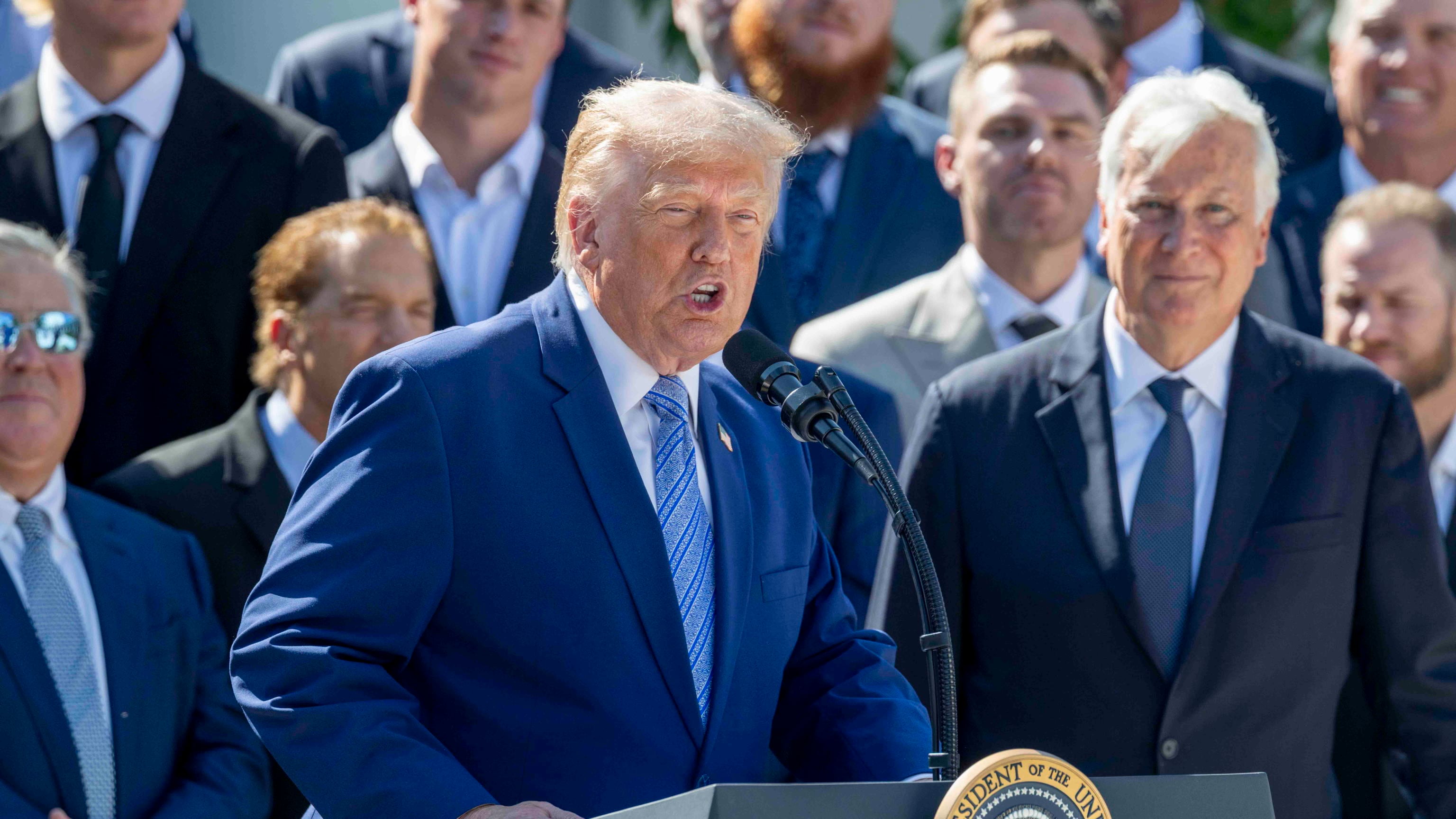US President Donald J. Trump hosts an event to honor the 2025 World Series Champion Los Angeles Dodgers