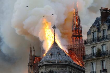 Parigi, la cattedrale di Notre Dame in fiamme 5