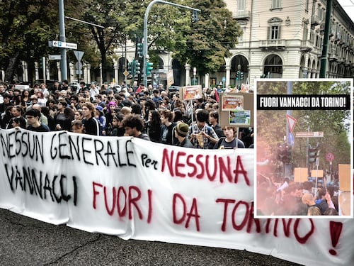 Torino, uova e fumogeni al corteo anti-Vannacci: tensioni tra manifestanti e forze dell’ordine