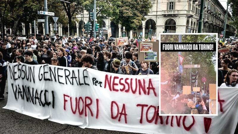 Torino, uova e fumogeni al corteo anti-Vannacci: tensioni tra manifestanti e forze dell’ordine