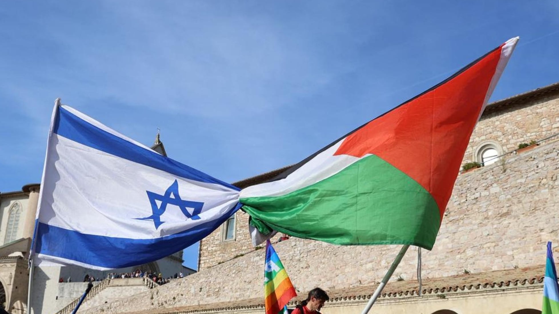 Bandiere Palestina e Israele