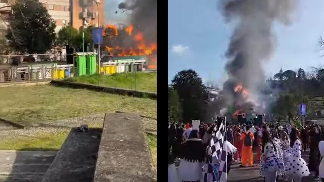 Paura alla sfilata di Carnevale, carro prende fuoco: due bimbi rimasti ustionati