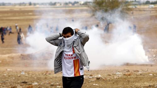 Protesta curda vicino a Sanliurfa 2