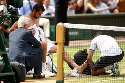 Wimbledon, la disperazione di Cilic dopo l'infortunio 2