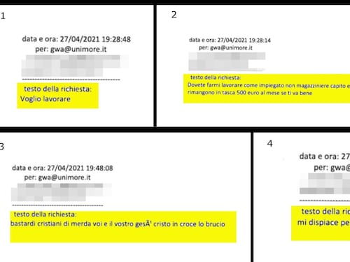 "Bastardi cristiani di merda", "Il vostro gesù cristo lo brucio": le mail del 2021 scritte da Salim El Koudri all'università di Modena