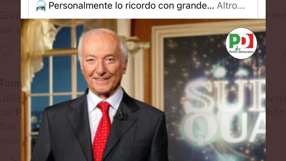 Il logo del Pd sulla foto di Piero Angela: la figuraccia dem
