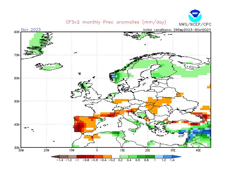 mappa piogge novembre
