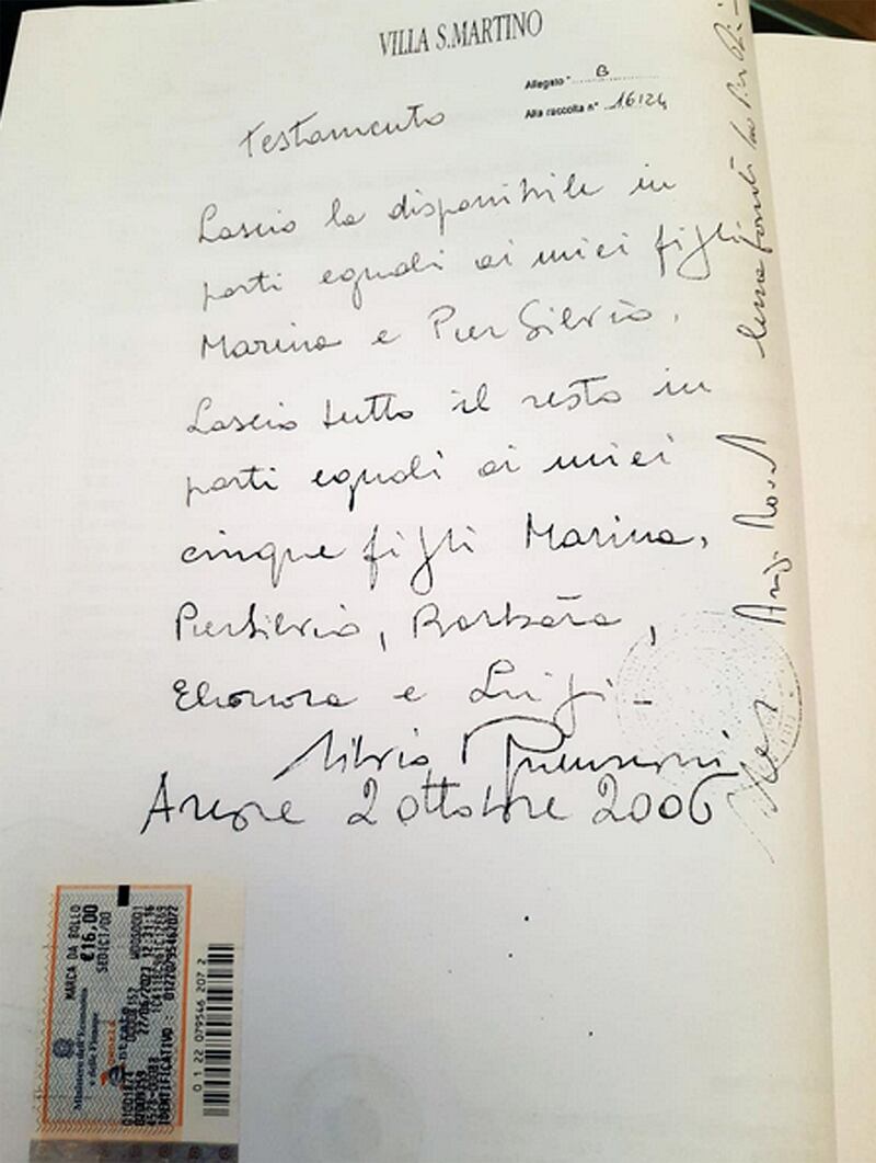 Testamento Berlusconi, gli scritti olografi del Cavaliere 4
