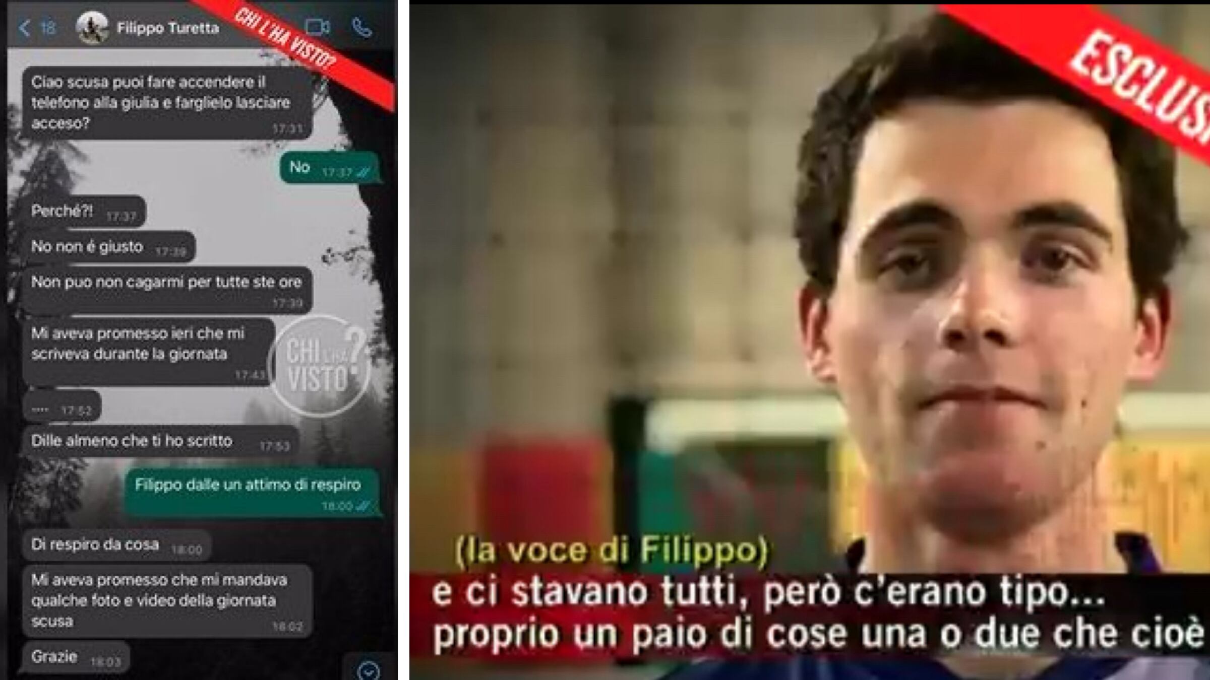 "O ci laureiamo insieme o la vita è finita per entrambi". Il messaggio di Filippo a Giulia