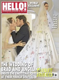Angelina Jolie in abito da sposa su Hello Magazine