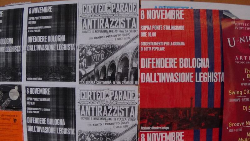 "De-leghizziamo bologna": i cartelli contro Salvini 2