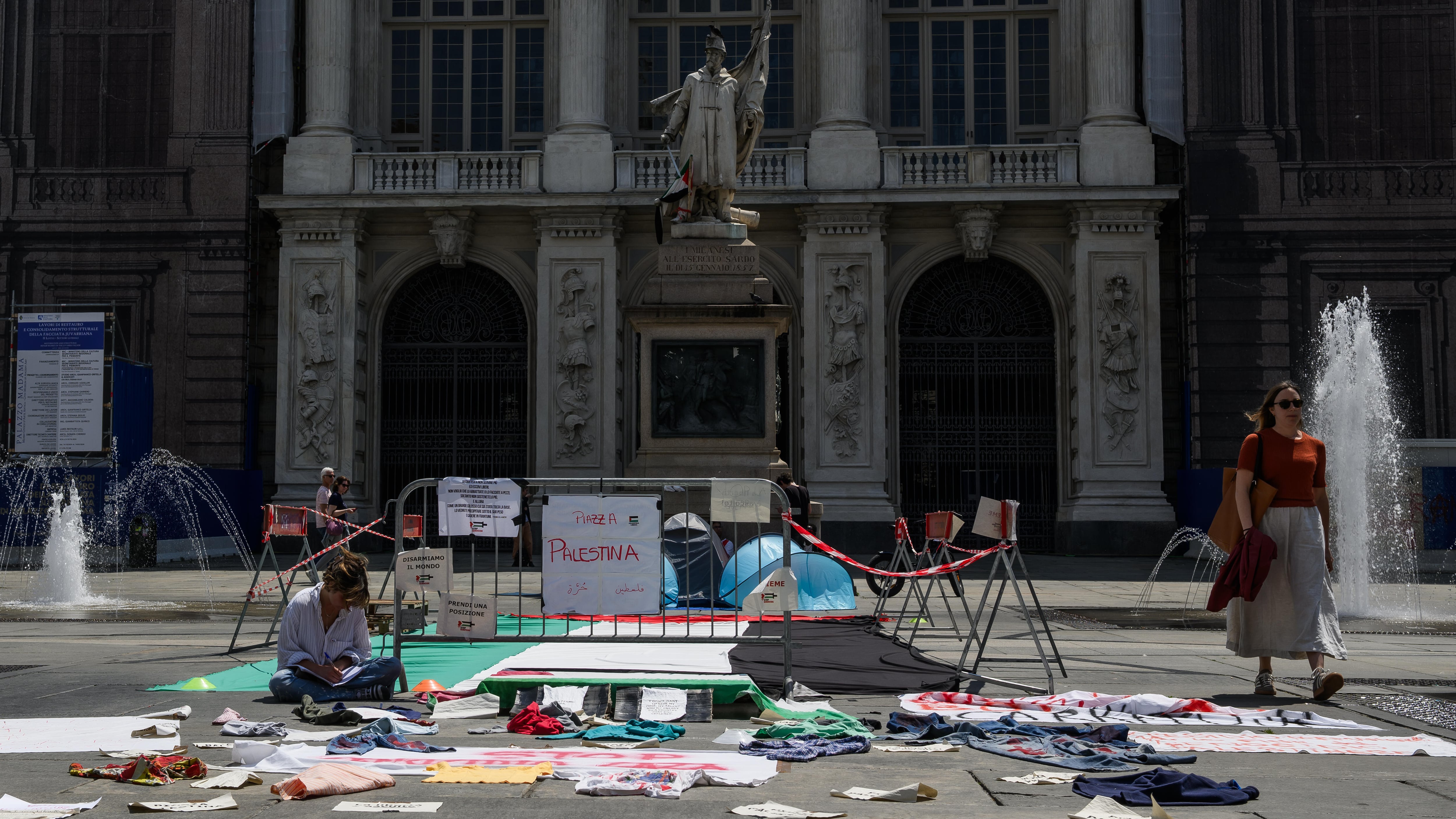 Il corteo pro-Palestina alla vigilia del referendum