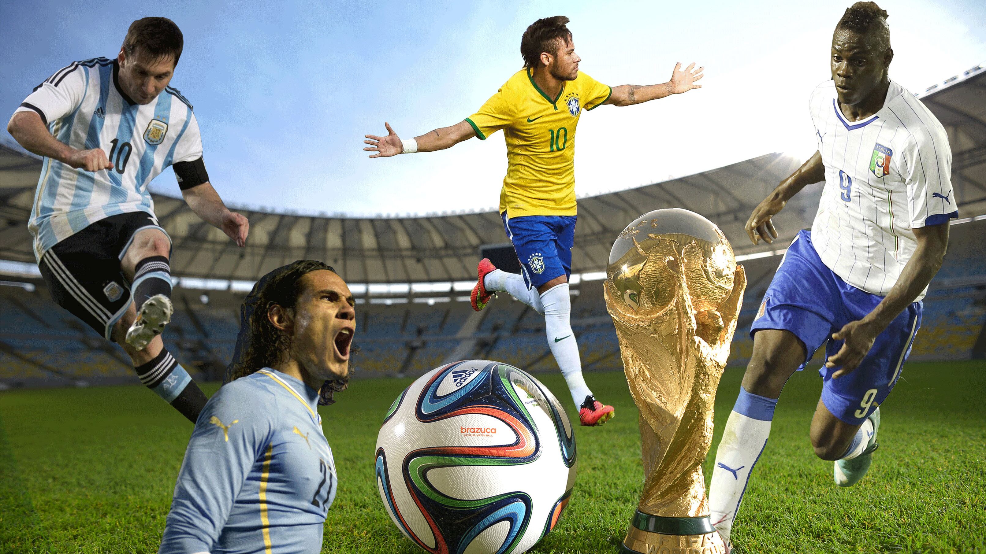 Neymar, Messi, Balotelli e Cavani: tutti i protagonisti di Brasile 2014
