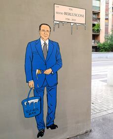 Via Silvio Berlusconi, la dedica dell'artista aleXsandro Palombo al “Self-Made Man” 4