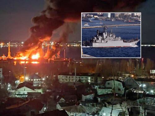 Crimea, raid ucraino nel porto di Feodosia: "Distrutta grande nave da sbarco russa"