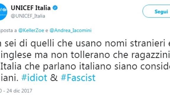 Idiota e Fascista: così Unicef definisce chi è contro lo ius soli