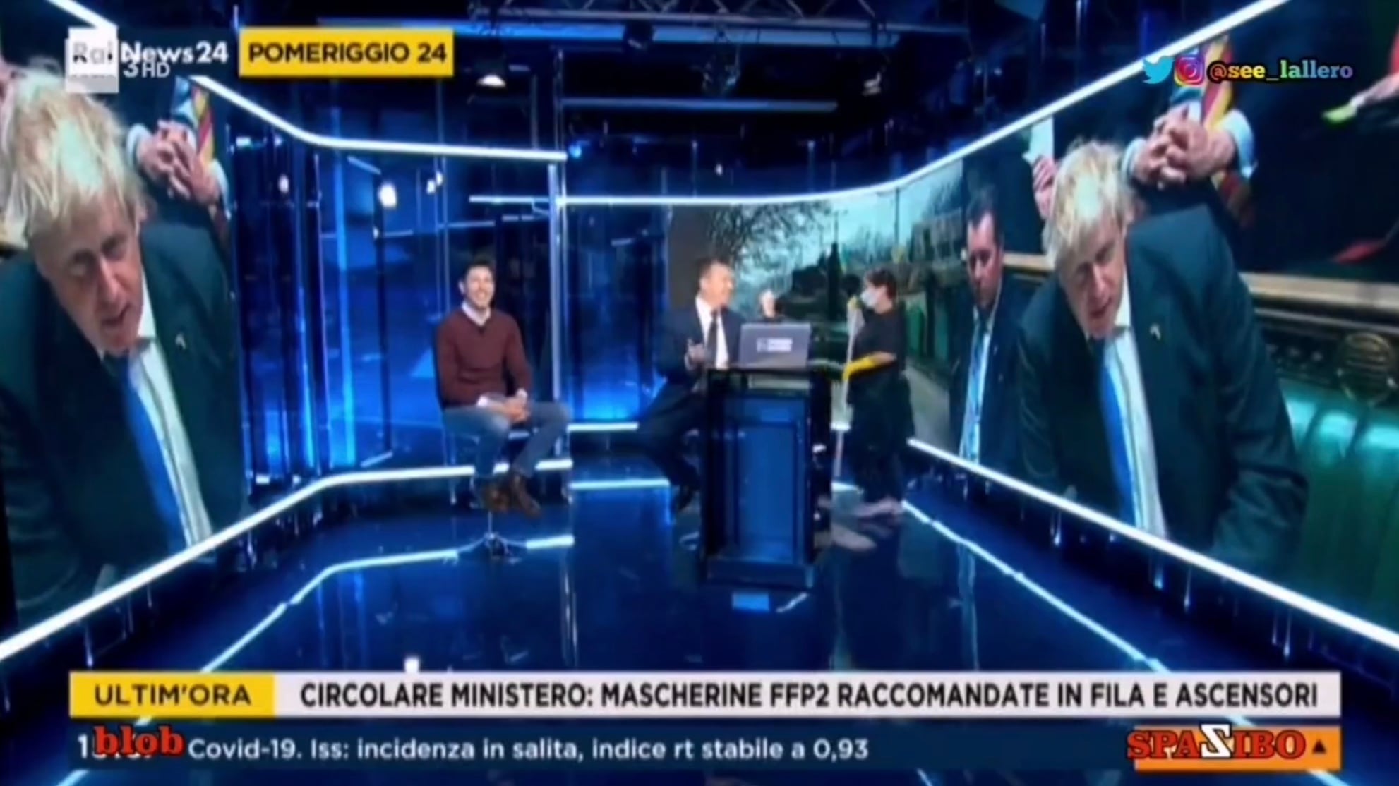 L'addetta alle pulizie irrompe a Rainews24. "Scusi signora, siamo in onda"