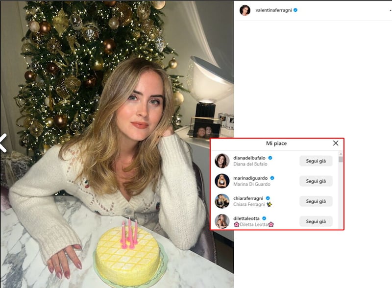 I "Mi Piace" di Chiara Ferragni sui social 3