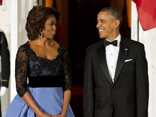 L'abito di Michelle Obama per la visita di Hollande