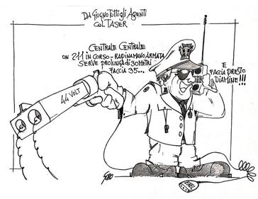 La vignetta del giorno - La polizia e il taser (con la prolunga) 1