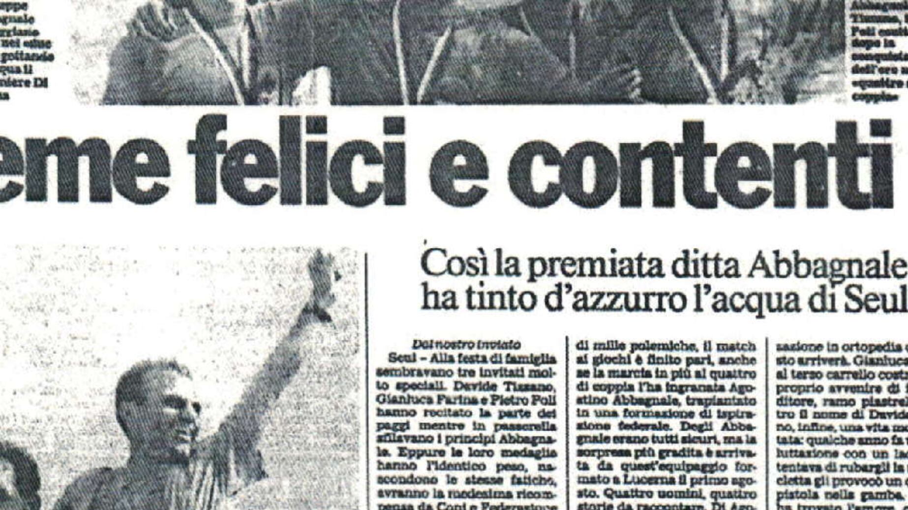 Seul 1988. Gli Abbagnale vincono tutto. Corcione: "La pagina bella di una fiaba"