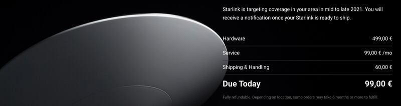 Starlink prezzi