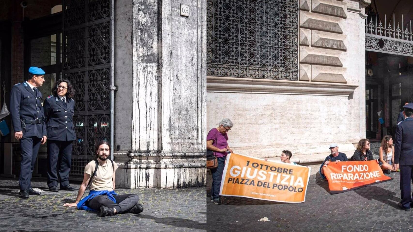 Vernice nera contro il ministero della Giustizia: blitz di Ultima Generazione