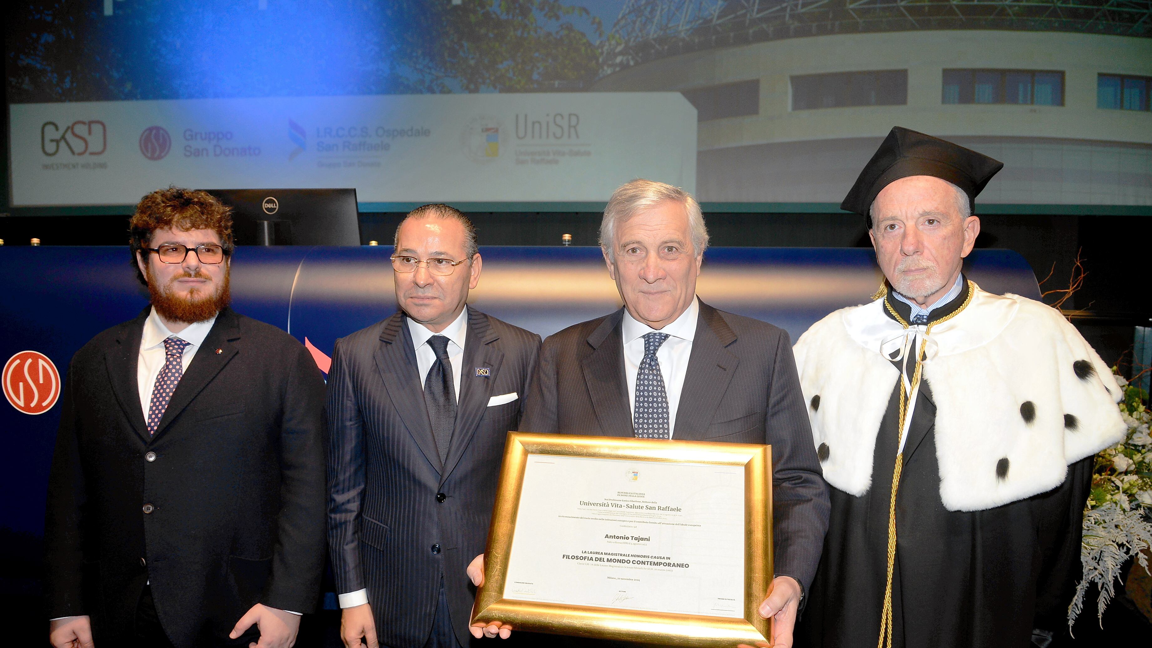 Il San Raffaele laurea Tajani in Filosofia