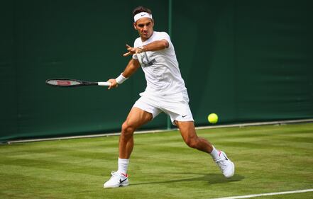 Federer a Wimbledon con lo sky-line di Londra sulle scarpe 6