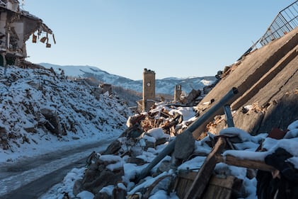 La neve è caduta su Amatrice 1