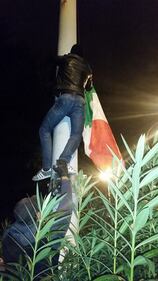 Blitz Foro753 contro le bandiere Lgbt dell'Eur 1