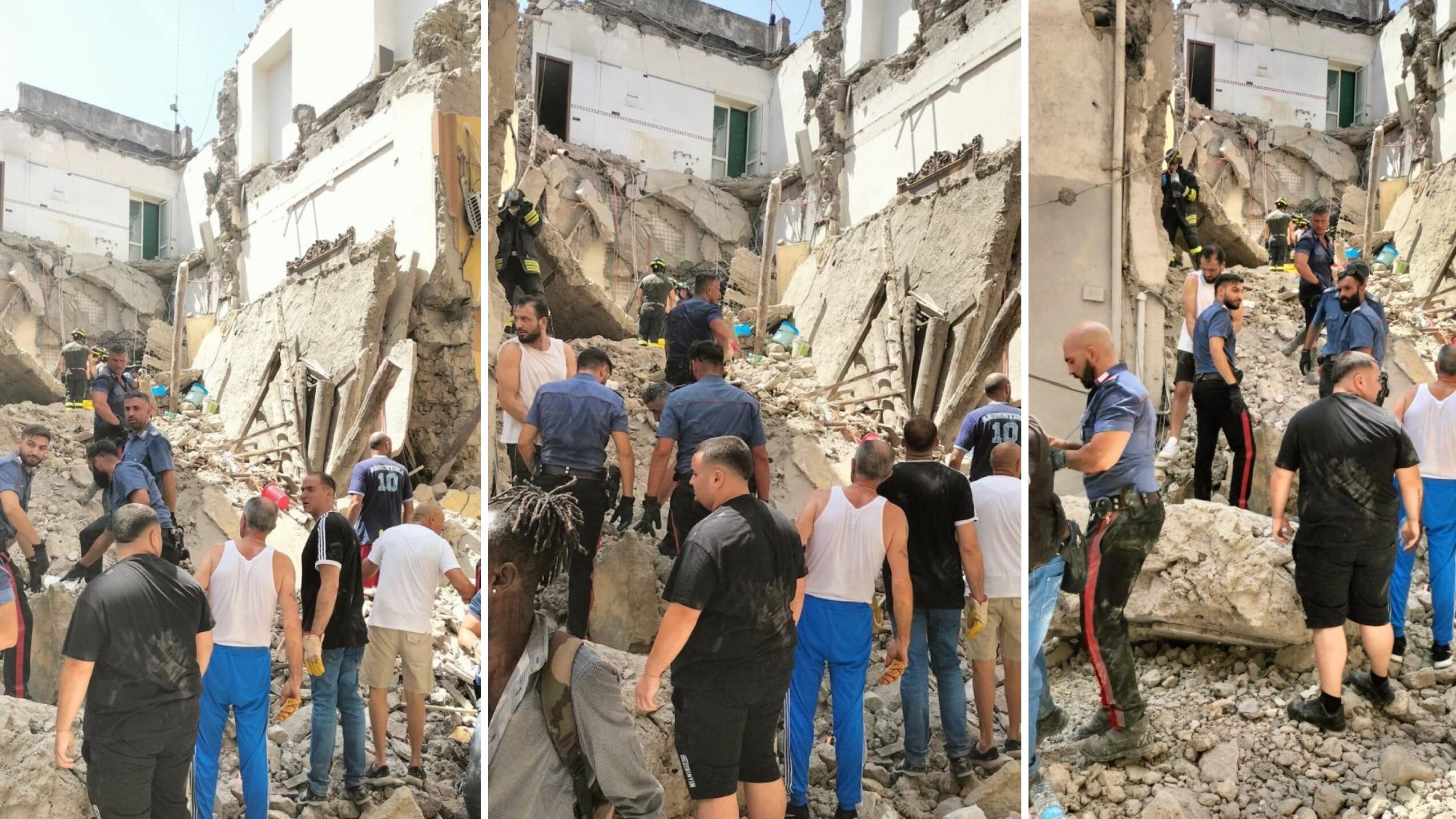 Paura a Torre del Greco: crolla palazzina di tre piani in pieno centro