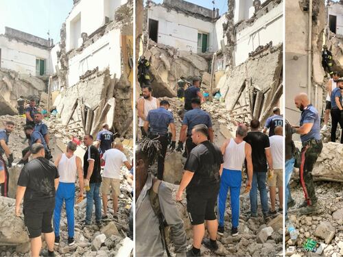 Paura a Torre del Greco: crolla palazzina di tre piani in pieno centro