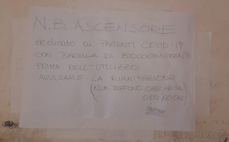 Ascensore Covid con rifiuti ospedalieri tossici 1