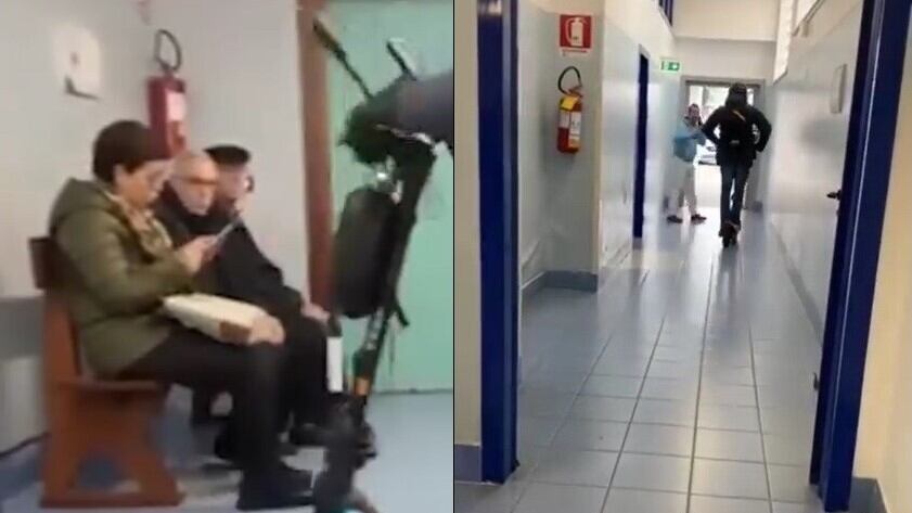 Napoli, infermiere sul monopattino per i corridoi dell'ospedale: è polemica