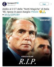 Il cordoglio social per la morte di Vicini 1