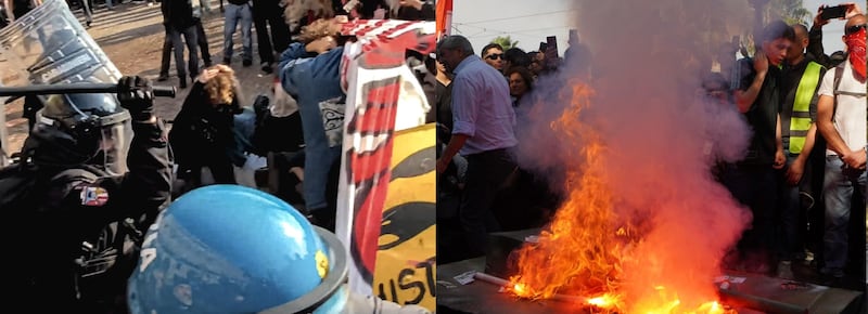 Cortei in più di 50 città italiane, scontri e tensione con almeno 10 poliziotti feriti. A Roma lancio di oggetti contro forze dell’ordine. Salis e Albanese in prima fila