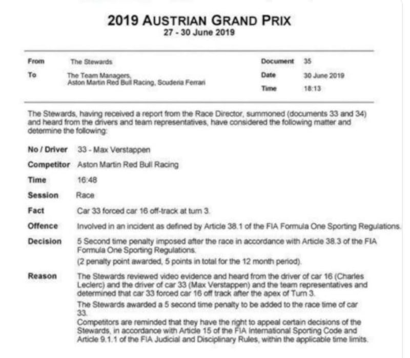 Documento fake Ferrari Austria 2019