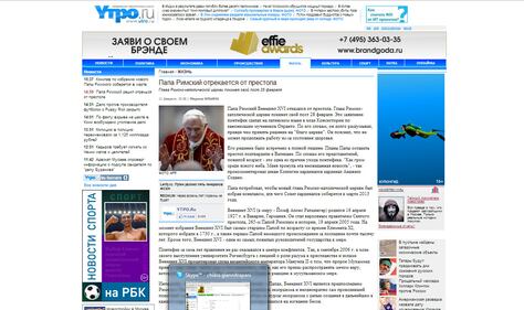 La notizia delle dimissioni del Papa sui giornali esteri 34