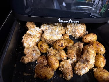 Nuggets di pescatrice con patate novelle