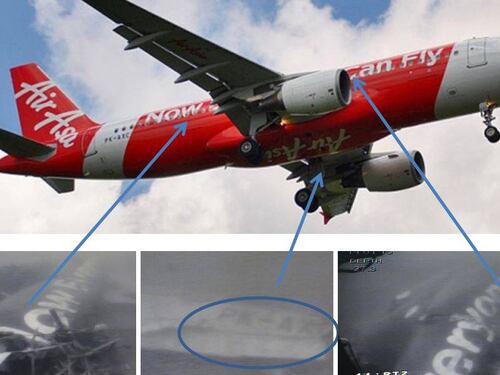 Immagini subacquee dell'aereo AirAsia precipitato