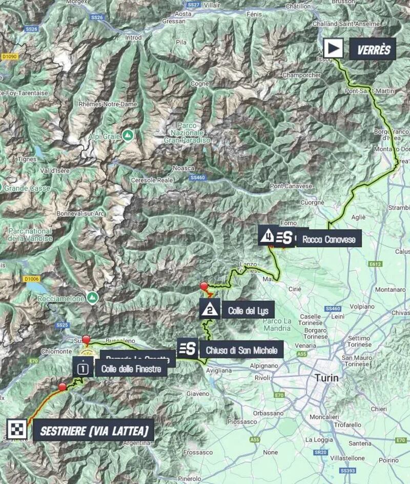 Giro 2025 tappa 20 planimetria