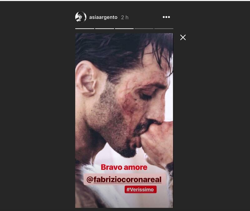 Il messaggio di Asia Argento a Fabrizio Corona