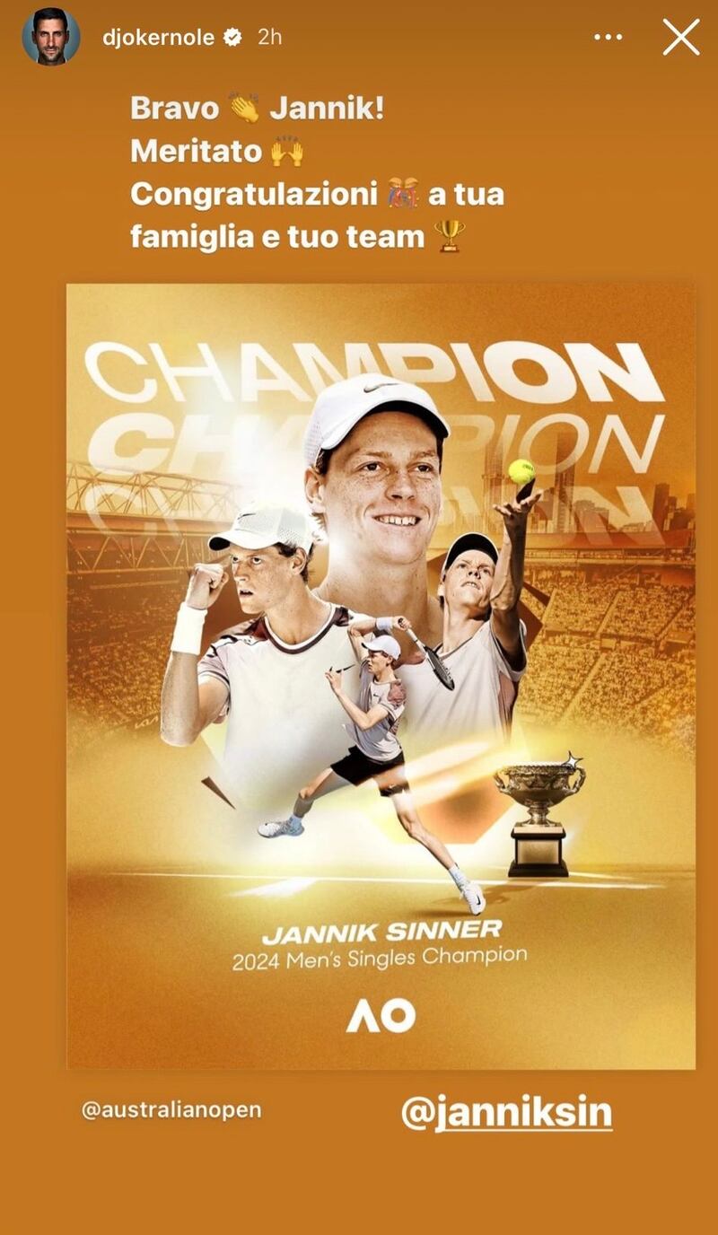 Djokovic Sinner