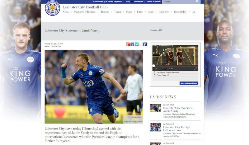 Leicester - Vardy annuncio