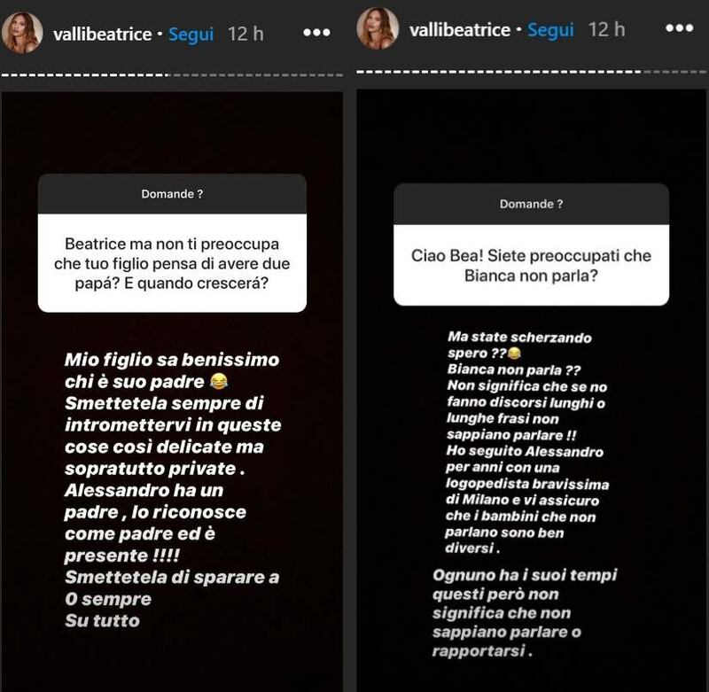 Beatrice Valli sui social