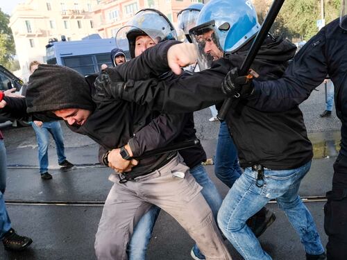 Scontri a Roma alla manifestazione pro Palestina