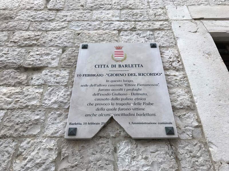 Barletta, deturpata la lapide in ricordo delle foibe 1