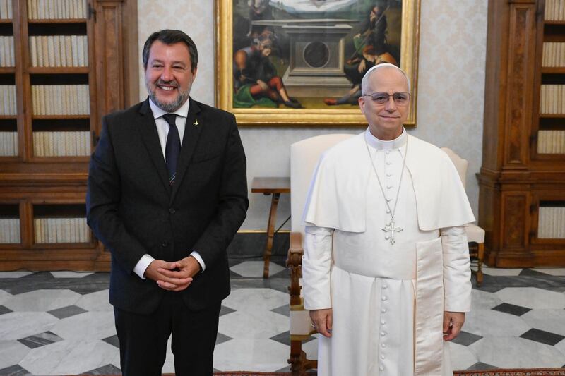 Matteo Salvini e la figlia Mirta in udienza da Papa Leone XIV 3